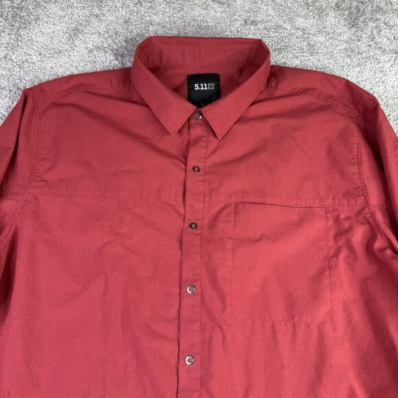 5.11 Tactical Shirt Men’s XL Red Snap Down Long Sleeve Military LEO - Picture 1 of 7